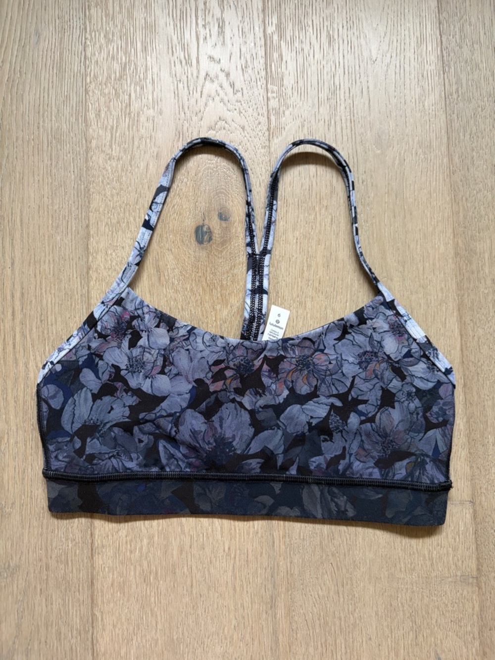 flow y bra nulu nightfall blossom multi size 6 lululemon guc